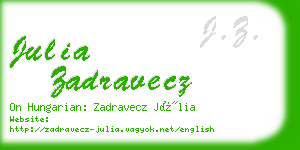 julia zadravecz business card